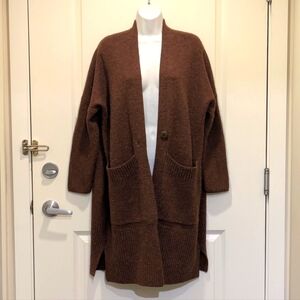 EUC Maje S Mars Alpaca Blend Single Button Long Cardigan Duster